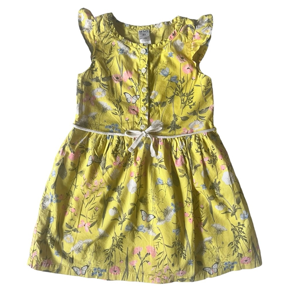 Butterflies & Flowers - Yellow Dress by Carters - Girls Sz 4T
